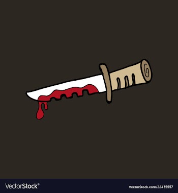 Kitchen knife murder weapon crime and murder vector image