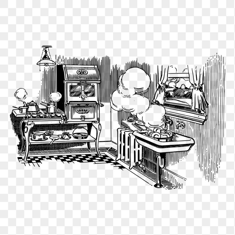 Kitchen png sticker, vintage illustration, | Free PNG - rawpixel