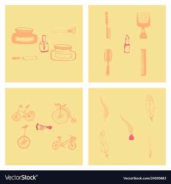 Kitchen set icon in vintage hand drawn style vector image