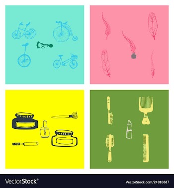 Kitchen set icon in vintage hand drawn style vector image