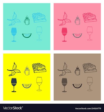 Kitchen set icon in vintage hand drawn style vector image