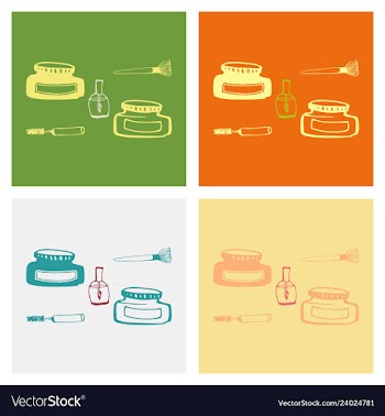 Kitchen set icon in vintage hand drawn style vector image