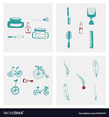 Kitchen set icon in vintage hand drawn style vector image