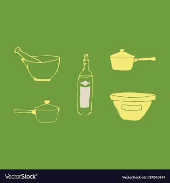Kitchen set icon in vintage hand drawn style vector image