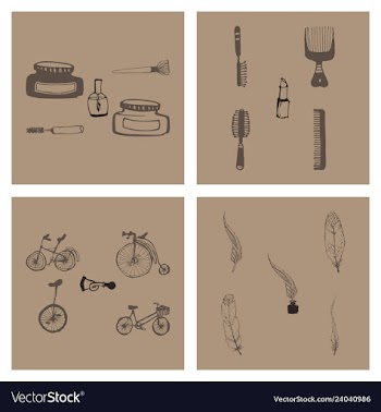 Kitchen set icon in vintage hand drawn style vector image