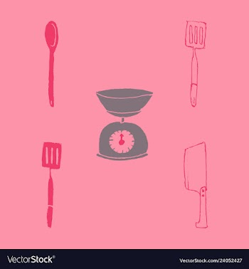 Kitchen set icon in vintage hand drawn style vector image