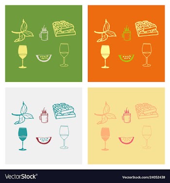 Kitchen set icon in vintage hand drawn style vector image