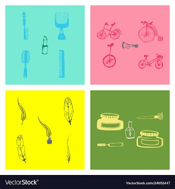 Kitchen set icon in vintage hand drawn style vector image