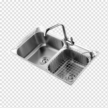 Kitchen Sink Stainless steel Tap Dishwasher, Sink dual slot vegetables basin kitchen sink transparent background PNG clipart