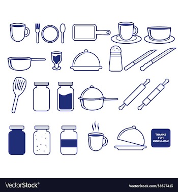 kitchen tools icon set