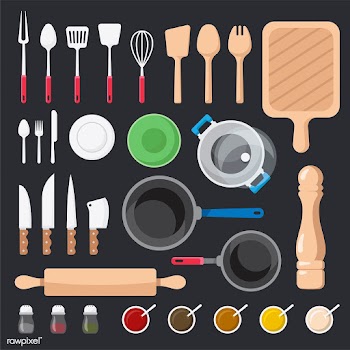 Kitchen utensils and ingredients vector set | Free stock vector - 487660