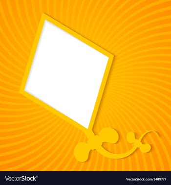 Kite on a orange background vector image
