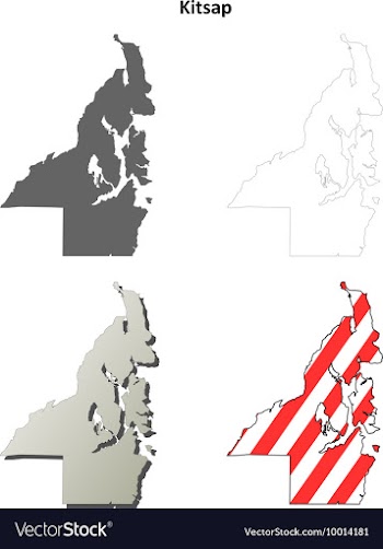 Kitsap Map Icon Set vector image