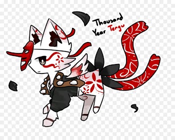Kitsune Fox Art Illustration Tengu - adopt ribbon 