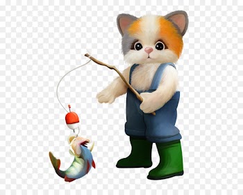 Kitten Cat - Cute cat fishing 