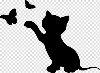 Kitten Cat Silhouette , animal silhouettes transparent background PNG clipart