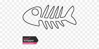 Kitty - Illustrations 02 - Fish Bones - Word Art Friends Word
