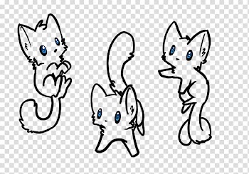 Kitty line art transparent background PNG clipart