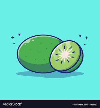 kiwi and slices of cartoon