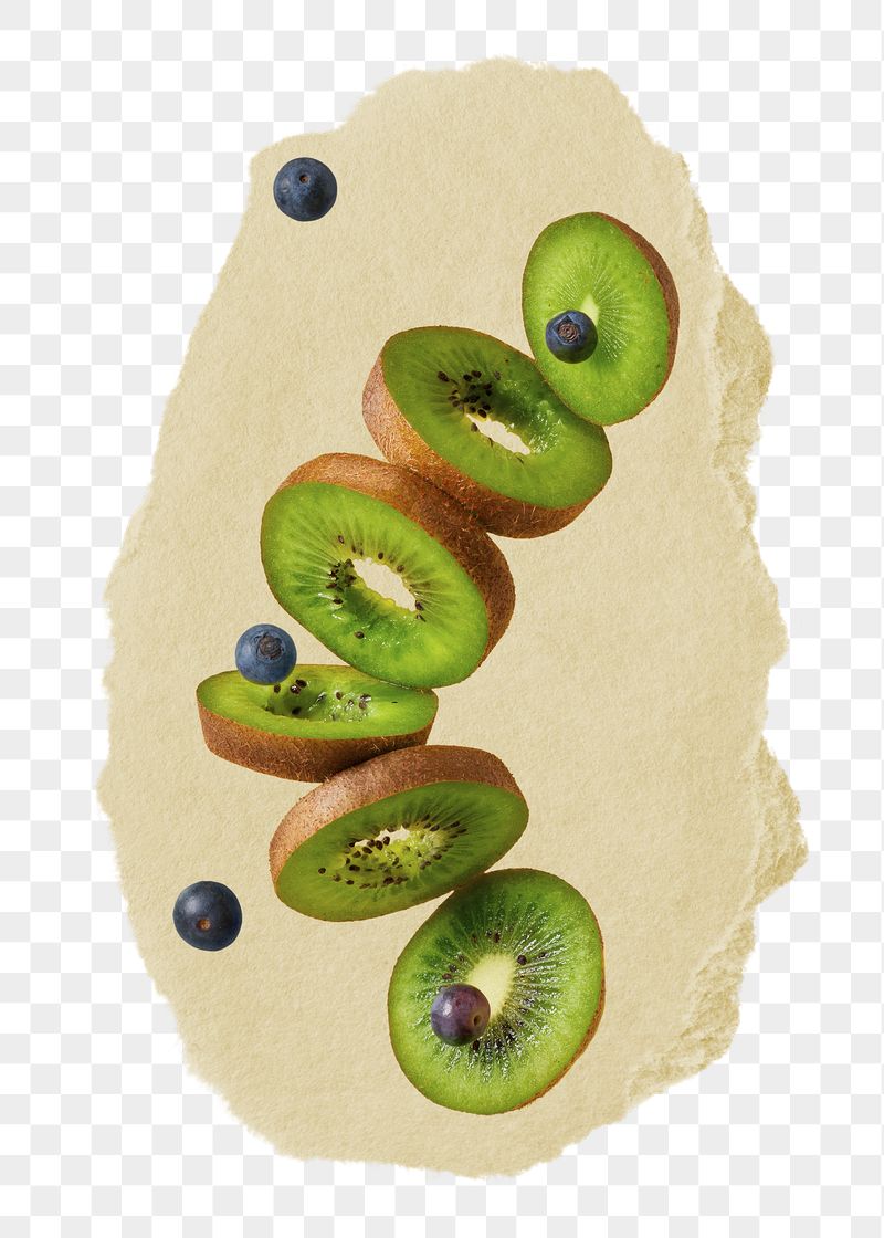 Kiwi slices png ripped paper | Free PNG - rawpixel