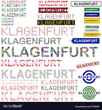 Klagenfurt text design set vector image