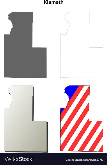 Klamath Map Icon Set vector image