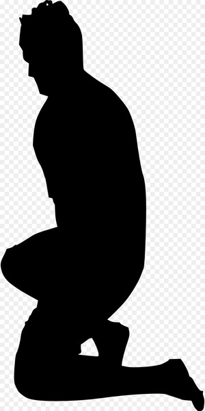 Kneeling Silhouette Clip art - Man Sitting 