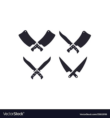 Knife and cleaver cross sign icon design vector image