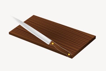 Knife, cutting board clipart, kitchenware | Free Vector - rawpixel
