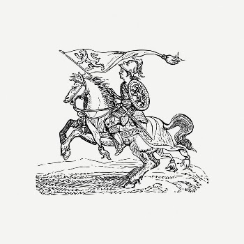 Knight collage element, antique illustration | Free PSD Illustration - rawpixel