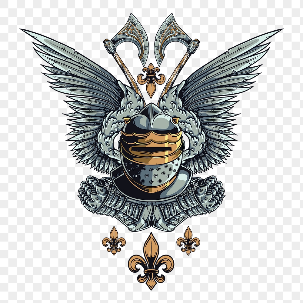 Knight crest png sticker, vintage | Free PNG - rawpixel