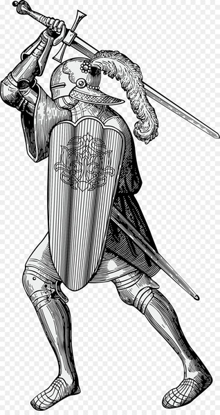 Knight Heraldry Middle Ages - Sketch of warrior armor 