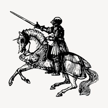Knight on horse clipart, vintage | Free Vector - rawpixel