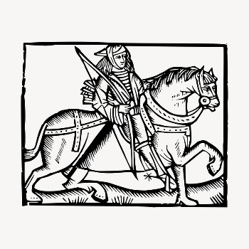 Knight on horse clipart, vintage | Free Vector - rawpixel