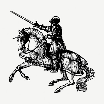 Knight on horse collage element, | Free PSD - rawpixel
