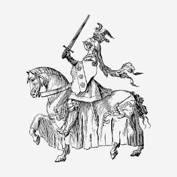 Knight riding horse clipart, medieval | Free Vector - rawpixel