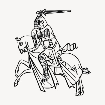 Knight riding horse clipart, medieval | Free Vector - rawpixel