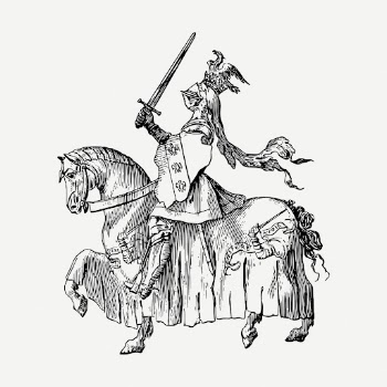 Knight riding horse drawing, medieval | Free PSD - rawpixel