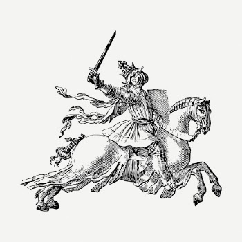 Knight riding horse drawing, medieval | Free PSD - rawpixel