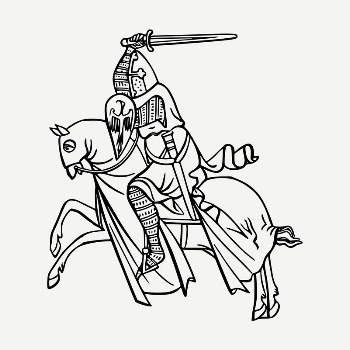 Knight riding horse drawing, medieval | Free PSD - rawpixel