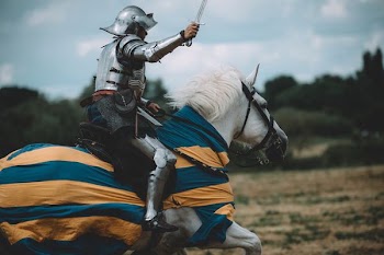 knight riding on horse
