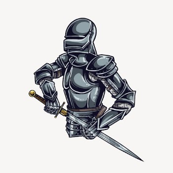 Knight sticker, medieval cartoon illustration | Free PSD - rawpixel