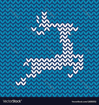 Knitted Deer Pattern vector image