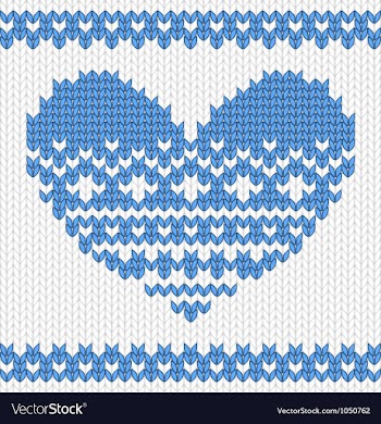  					Knitted heart vector image														