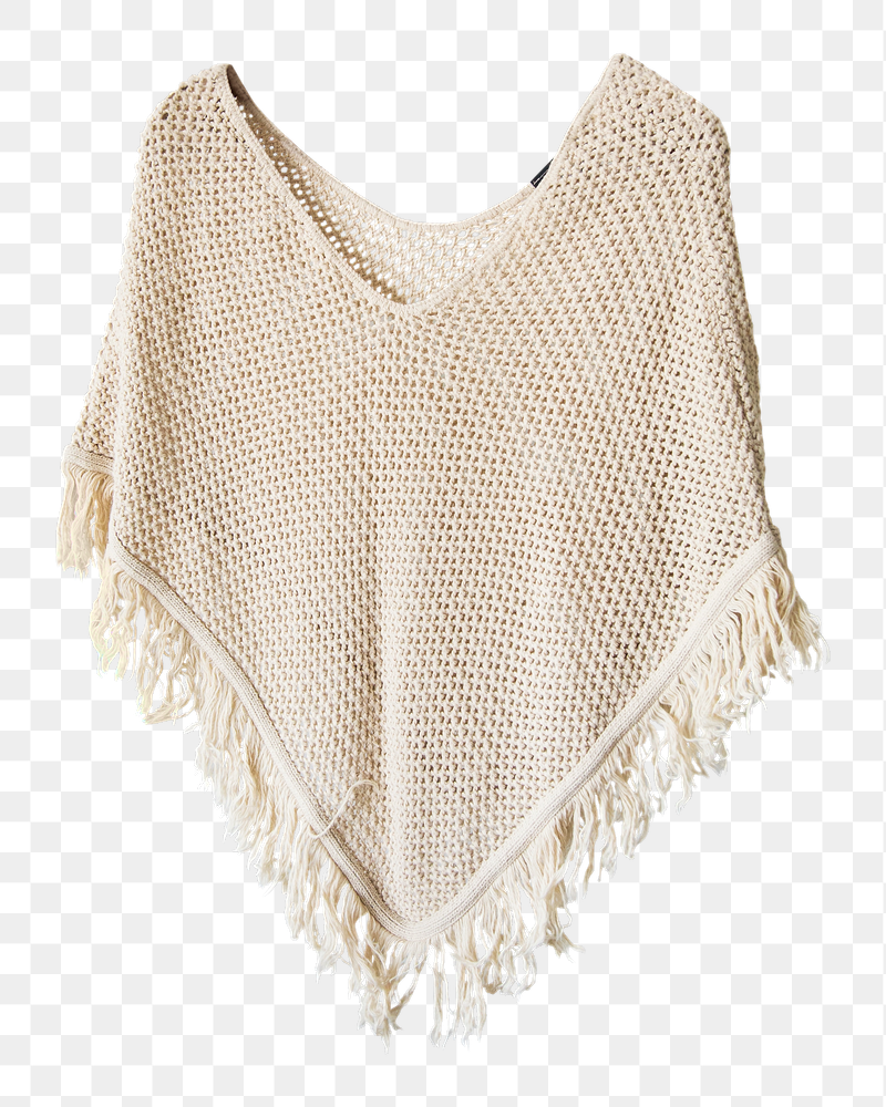 Knitted poncho clothing png sticker, | Free PNG - rawpixel