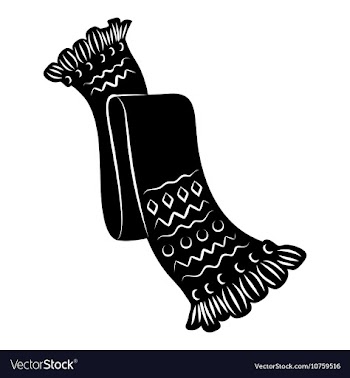 Knitted scarf with pattern icon simple style vector image