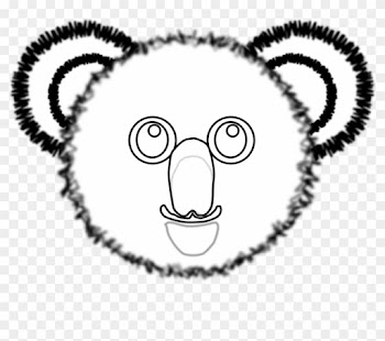 Koala Bear Black White Line Art Christmas Xmas Teddy - Koala Clipart Black And White Realistic