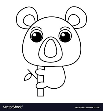koala cartoon coloring page for kids