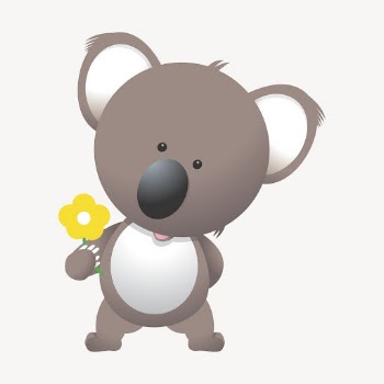 Koala holding flower clipart, cartoon | Free PSD - rawpixel