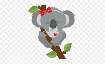 Koala On Branch Svg Scrapbook Cut File Cute Clipart - Girl Koala Cartoon